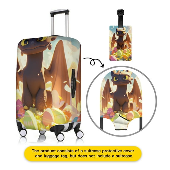 How to Train Y×our Dra×gon Luggage cover accessory kit, luggage tag, comfort luggage handle wrap, washable zipper closure luggage cover