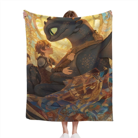 How to Train Y×our Dra×gonFlannel Blankets Soft Cozy Throw Blanket for Couch, Sofa, Bed 50x60 Inch
