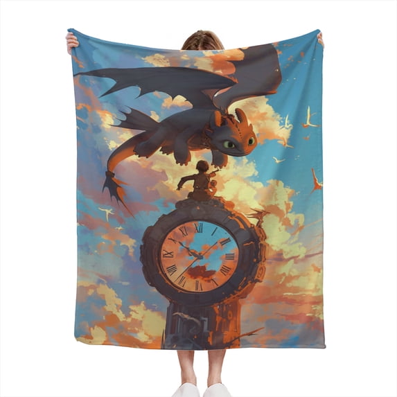 How to Train Y×our Dra×gonFlannel Blankets Soft Cozy Throw Blanket for Couch, Sofa, Bed 50x60 Inch