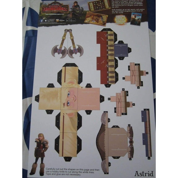 How To Train Your Dragon 2 Movie 2014 SDCC Astrid Paper Figure poster