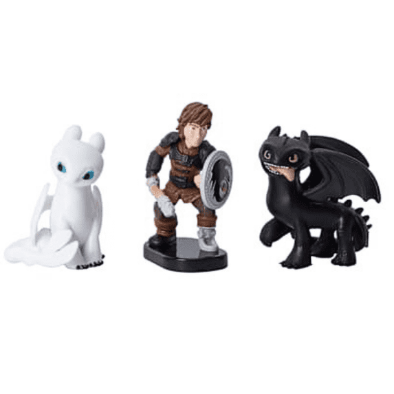 How to Train Your Dragon 3-Figure Set: Hiccup, Toothless & Light Fury ...