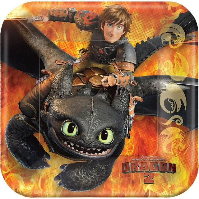 How to Train Your Dragon 7" Square Plates, 8 ct