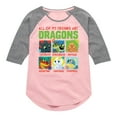 thumbnail image 1 of How to Train Your Dragon - All My Friends Are Dragons - Toddler And Youth Girls Raglan Graphic T-Shirt, 1 of 4