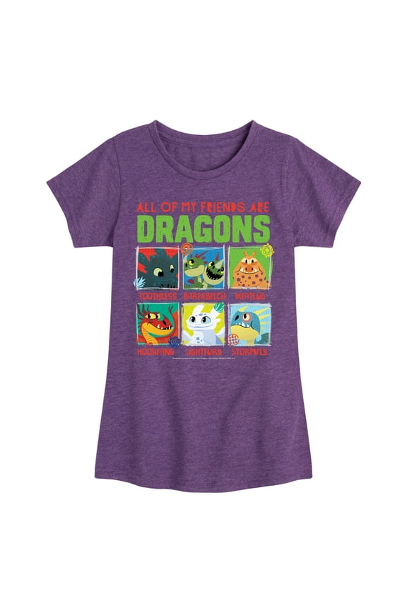 - All My Friends Are Dragons - Toddler And Youth Girls Short Sleeve Graphic T-Shirt