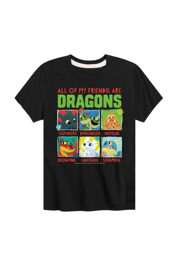 - All My Friends Are Dragons - Toddler & Youth Short Sleeve Graphic T-Shirt