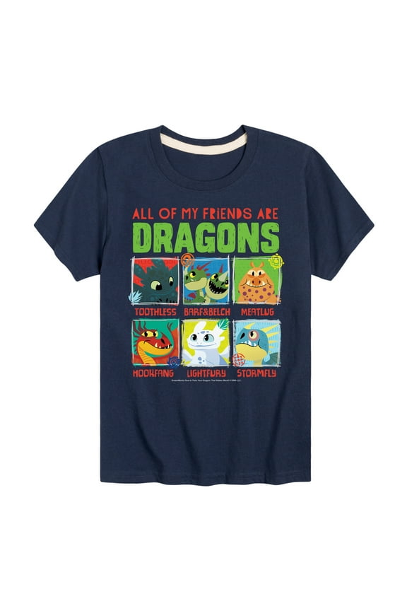 - All My Friends Are Dragons - Toddler & Youth Short Sleeve Graphic T-Shirt