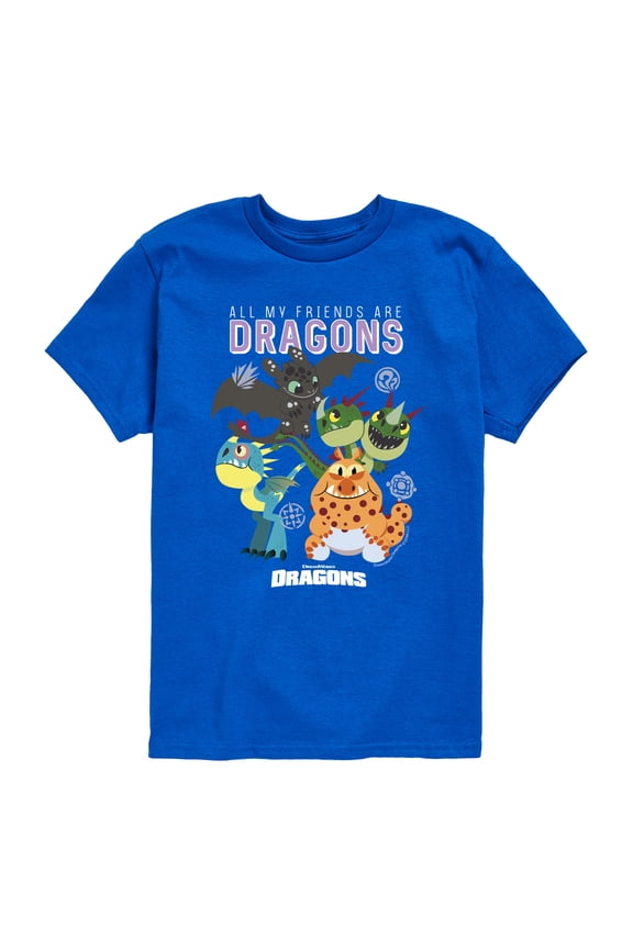 - All My Friends Are Dragons - Youth Boys Short Sleeve Graphic T-Shirt