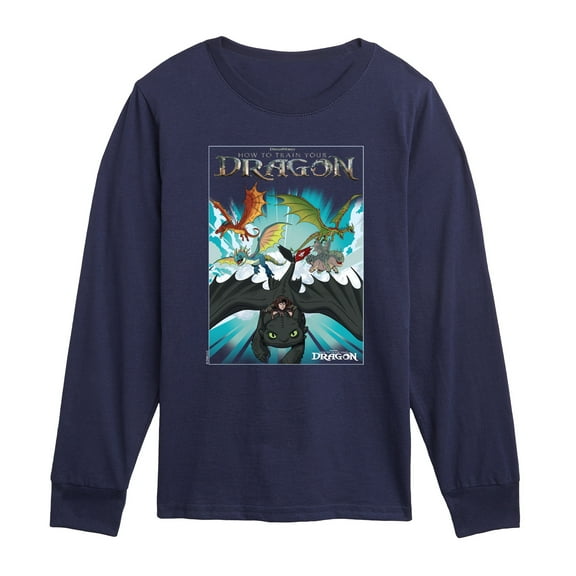 How to Train Your Dragon - Dragon Poster - Youth Long Sleeve Graphic T-Shirt