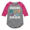 thumbnail image 1 of How to Train Your Dragon - Dragons Of New Berk - Toddler And Youth Girls Raglan Graphic T-Shirt, 1 of 5