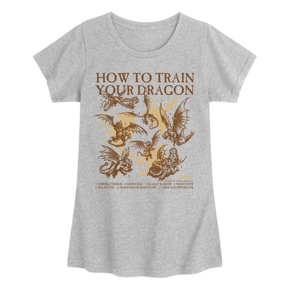 How to Train Your Dragon - Field Guide - Youth Girls Fitted Short Sleeve T-Shirt