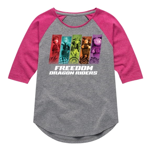 How to Train Your Dragon - Freedom Riders - Toddler & Youth Girls Raglan Graphic T-Shirt
