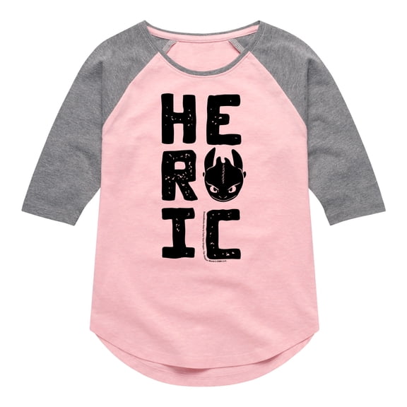 How to Train Your Dragon - Heroic - Toddler And Youth Girls Raglan Graphic T-Shirt