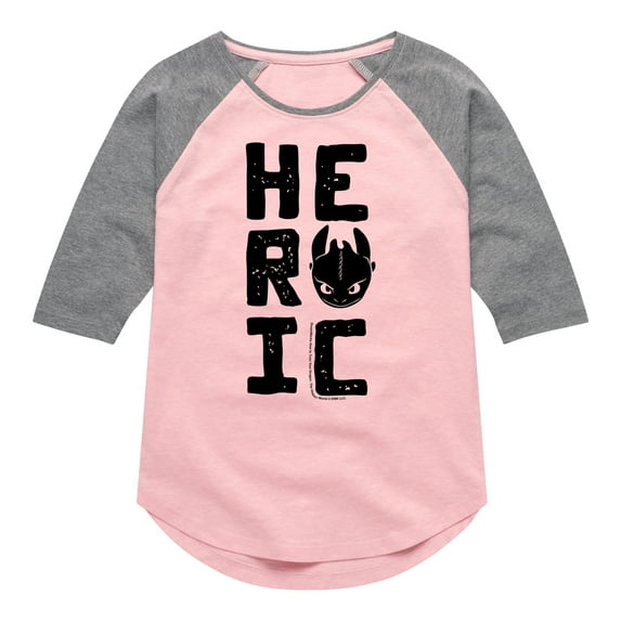 How to Train Your Dragon - Heroic - Toddler And Youth Girls Raglan Graphic T-Shirt