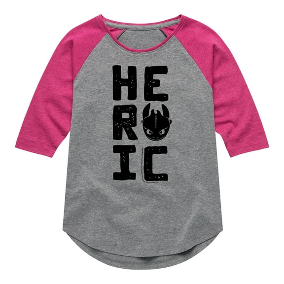 How to Train Your Dragon - Heroic - Toddler And Youth Girls Raglan Graphic T-Shirt