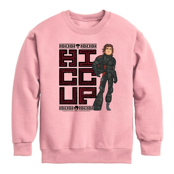 How to Train Your Dragon - Hiccup Stacked  - Toddler And Youth Crewneck Fleece Sweatshirt