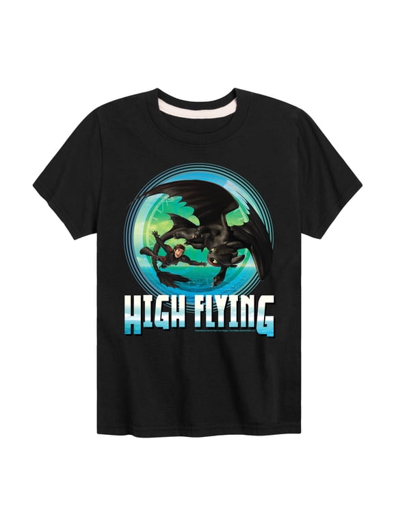 - Hiccup Toothless High Flying Boys' Short Sleeve Graphic T-Shirt