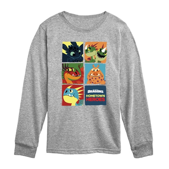 How to Train Your Dragon - Hometown Heroes - Youth Boys Long Sleeve Graphic T-Shirt