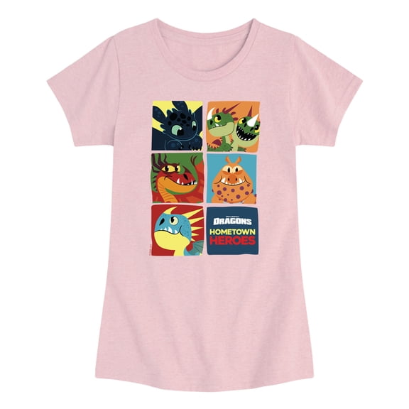 How to Train Your Dragon - Hometown Heroes - Youth Girls Fitted Short Sleeve T-Shirt