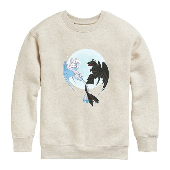 How to Train Your Dragon - Night And Light Moon  - Toddler And Youth Crewneck Fleece Sweatshirt