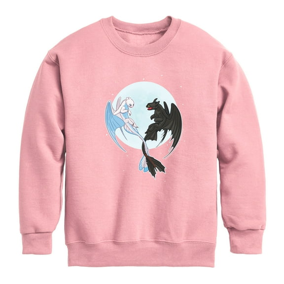 How to Train Your Dragon - Night And Light Moon  - Toddler And Youth Crewneck Fleece Sweatshirt