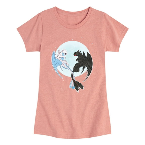 How to Train Your Dragon - Night And Light Moon - Toddler And Youth Girls Short Sleeve Graphic T-Shirt