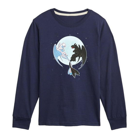 How to Train Your Dragon - Night And Light Moon - Toddler & Youth Long Sleeve Graphic T-Shirt