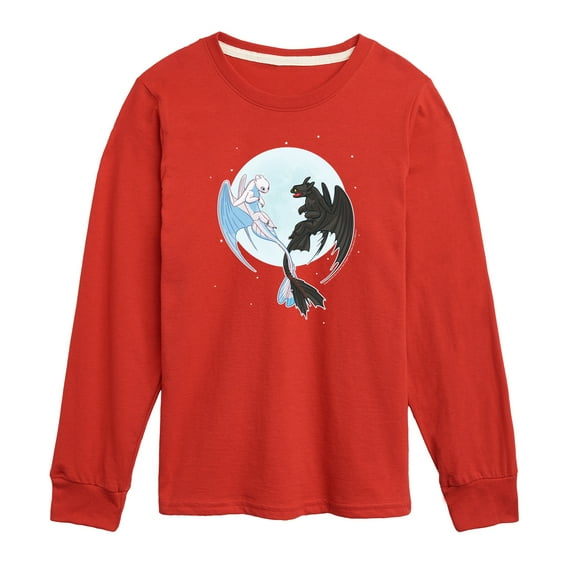 How to Train Your Dragon - Night And Light Moon - Toddler & Youth Long Sleeve Graphic T-Shirt