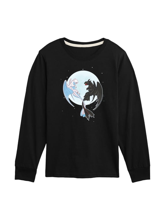 - Night And Light Moon Boys' Long Sleeve Graphic T-Shirt