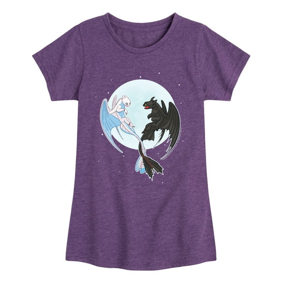 How to Train Your Dragon - Night And Light Moon - Toddler & Youth Girls Short Sleeve Graphic T-Shirt