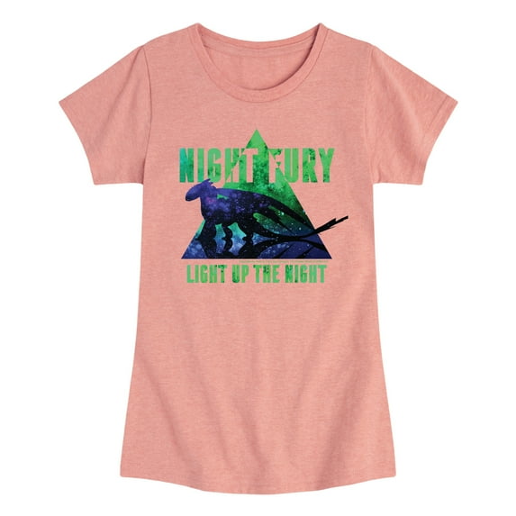 How to Train Your Dragon - Night Fury Light Up The Night - Toddler And Youth Girls Short Sleeve Graphic T-Shirt