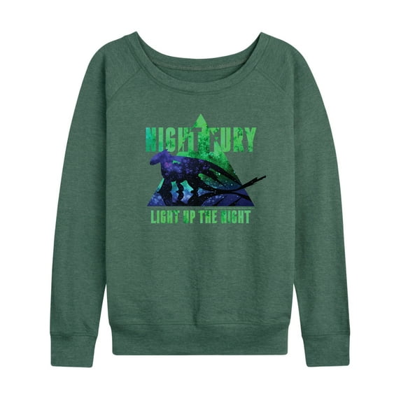 How to Train Your Dragon - Night Fury Light Up The Night - Women's Lightweight French Terry Long Sleeve Shirt