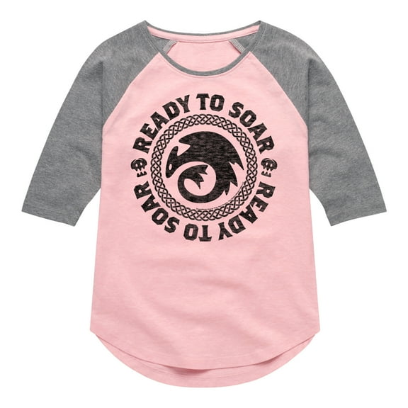 How to Train Your Dragon - Ready To Soar - Toddler & Youth Girls Raglan Graphic T-Shirt