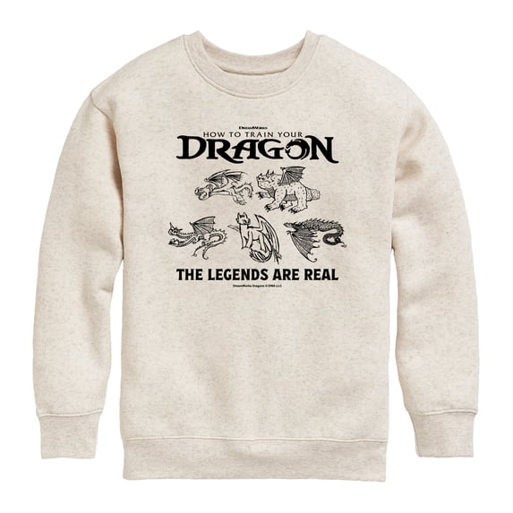 How to Train Your Dragon - The Legends Are Real - Youth Boys Crew Fleece Sweatshirt