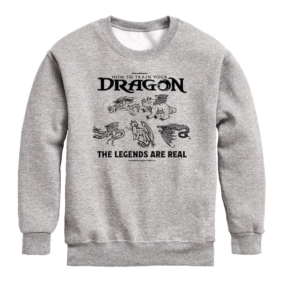 How to Train Your Dragon - The Legends Are Real - Youth Boys Crew Fleece Sweatshirt