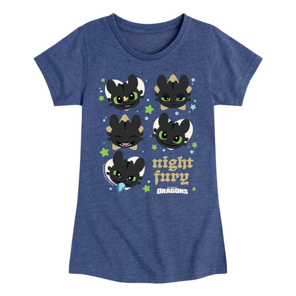 How to Train Your Dragon - Toothless Face  - Youth Girls Fitted Short Sleeve T-Shirt