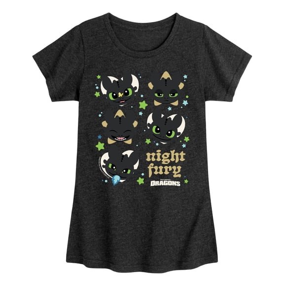 How to Train Your Dragon - Toothless Face - Youth Girls Fitted Short Sleeve T-Shirt