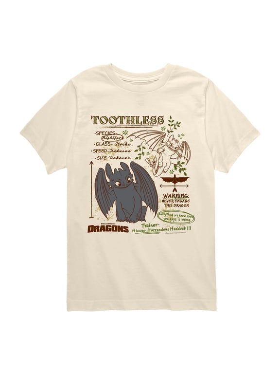 - Toothless Field Guide Boys' Short Sleeve Graphic T-Shirt
