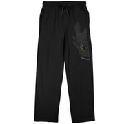 How to Train Your Dragon Toothless Line Art Men's Black Sleep Pants-Large