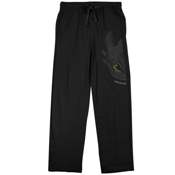 How to Train Your Dragon Toothless Line Art Men's Black Sleep Pants-Medium