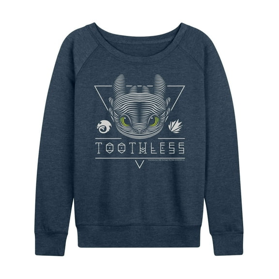 How to Train Your Dragon - Toothless Line Art - Women's Lightweight French Terry Long Sleeve Shirt