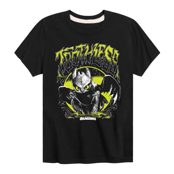 How to Train Your Dragon - Toothless Metal - Youth Boys Short Sleeve Graphic T-Shirt