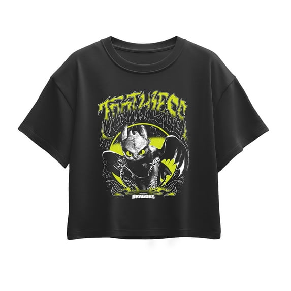 How to Train Your Dragon - Toothless Metal - Youth Girls Boxy T-Shirt