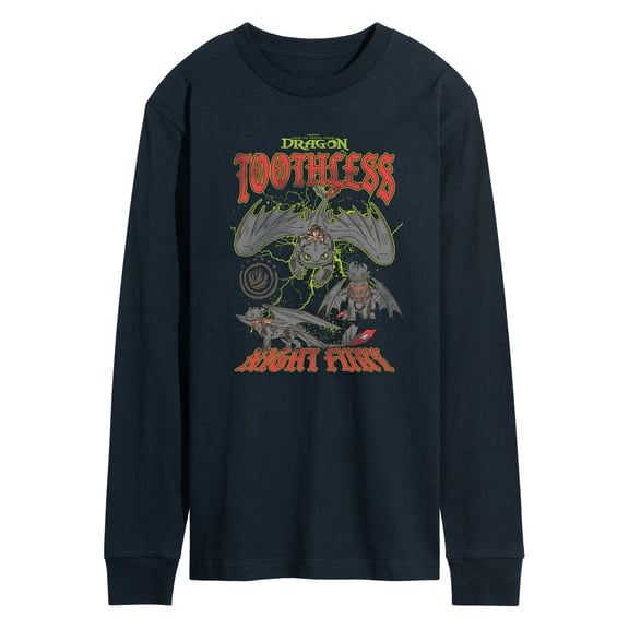 How to Train Your Dragon - Toothless Night Fury - Men's Long Sleeve Graphic T-Shirt