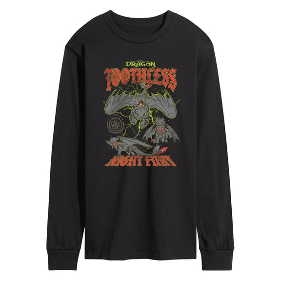 How to Train Your Dragon - Toothless Night Fury - Men's Long Sleeve Graphic T-Shirt