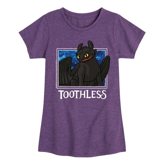 How to Train Your Dragon - Toothless Stars - Toddler & Youth Girls Short Sleeve Graphic T-Shirt