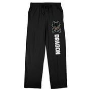 How to Train Your Dragon Toothless and Crossbones Men's Black Sleep Pants-L