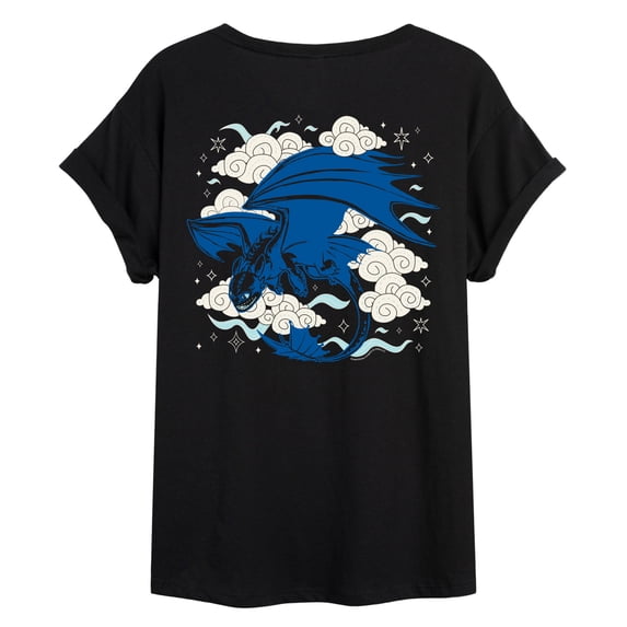 How to Train Your Dragon - Toothless in the Clouds - Juniors Oversized Graphic T-Shirt