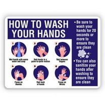 How to Wash Your Hands Metal Aluminum Sign Size: 16 x 12 Inch