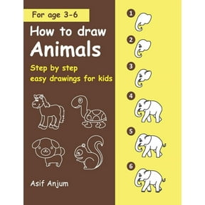 How to draw animals: Step by step easy drawing, (Paperback)