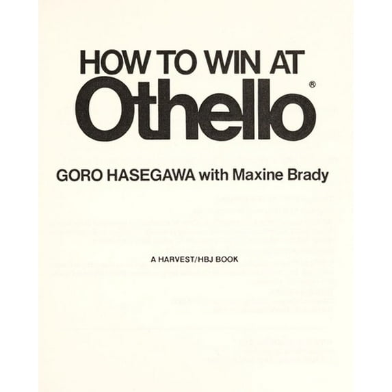 Pre-Owned How to win at Othello (A Harvest/HBJ book) (Paperback) 0156422158 9780156422154